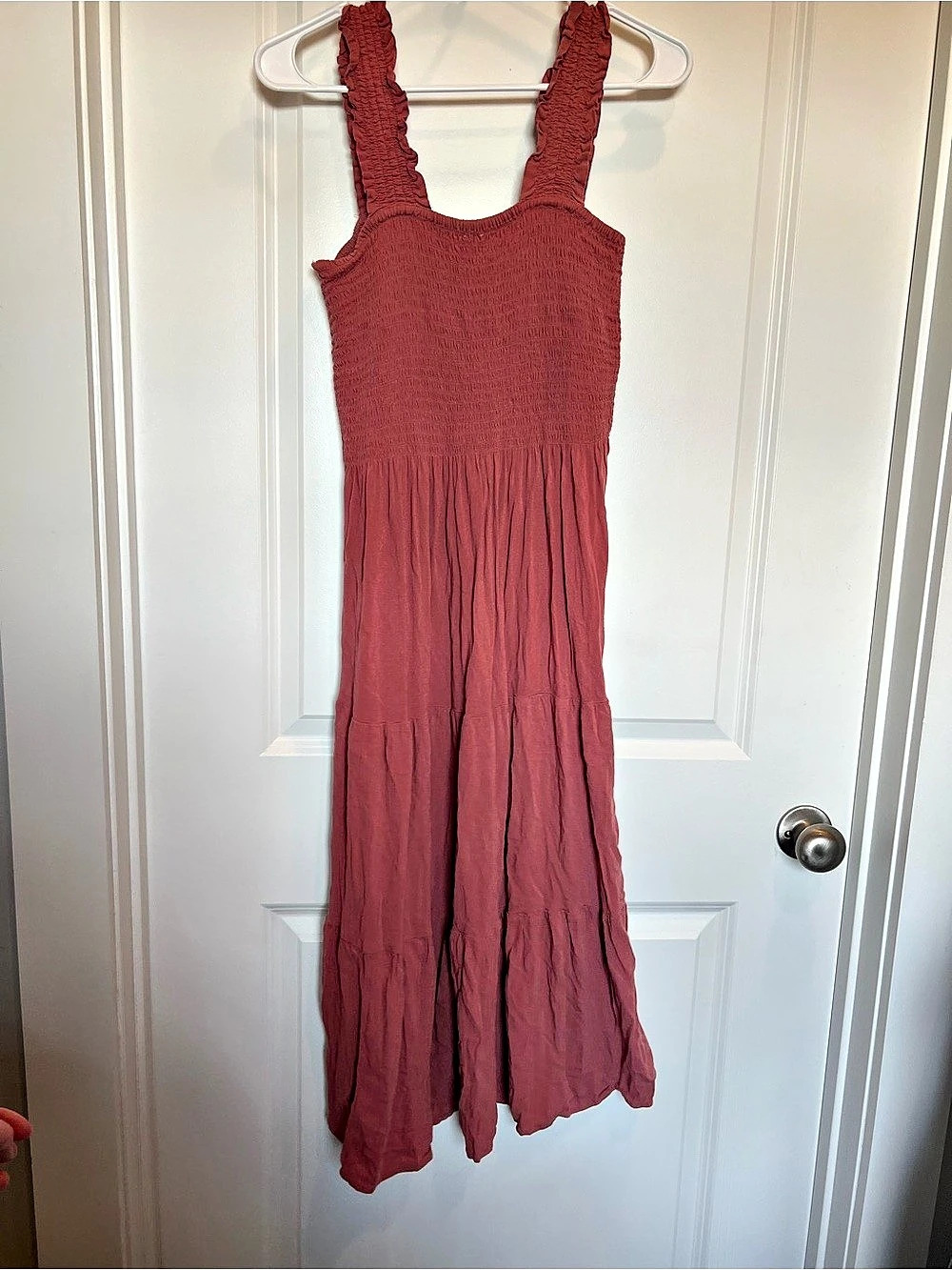 Aerie Boho Smocked Maxi Dress in Mauve/ Pink Size Small